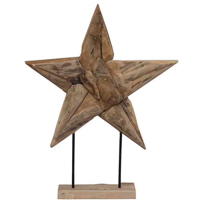 Steaua de Crăciun Maro 59,5 x 18 x 74 cm Lemn solid de tec - WALTI WALTI