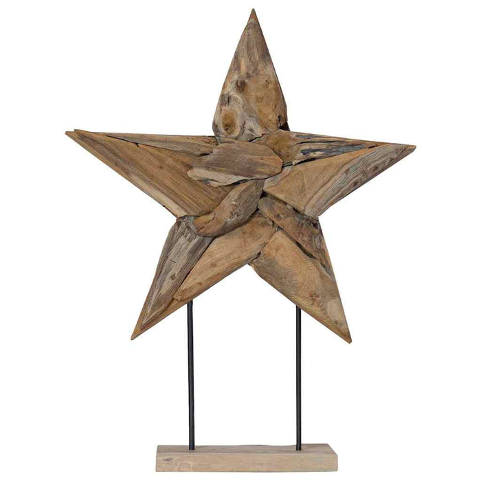 Steaua de Crăciun Maro 59,5 x 18 x 74 cm Lemn solid de tec - WALTI WALTI