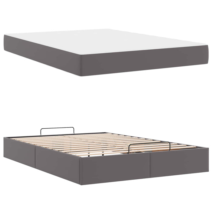 Cadru de pat cu saltea Altele 2 pcs Gri PVC - WALTI WALTI