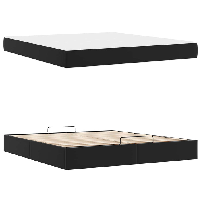 Cadru de pat cu saltea Altele 2 pcs Negru PVC - WALTI WALTI