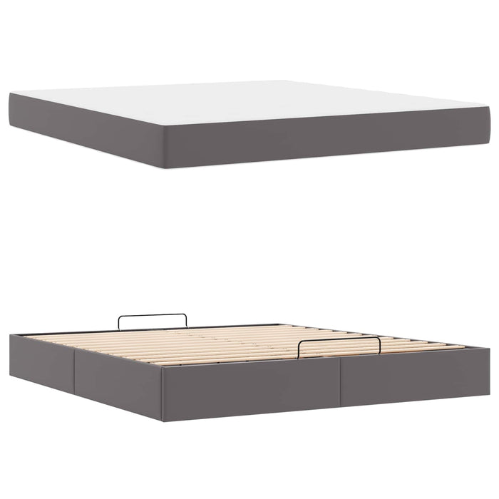 Cadru de pat cu saltea Altele 2 pcs Gri PVC - WALTI WALTI