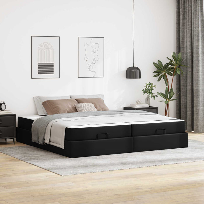 Cadru de pat cu saltea cu saltea 2 pcs Negru PVC - WALTI WALTI