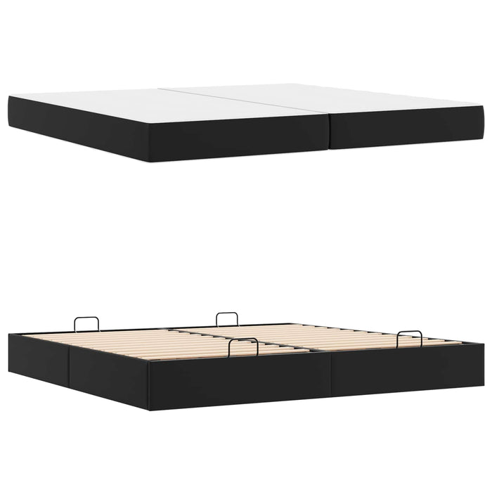 Cadru de pat cu saltea cu saltea 2 pcs Negru PVC - WALTI WALTI
