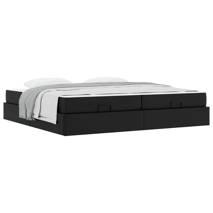 Cadru de pat cu saltea cu saltea 2 pcs Negru PVC - WALTI WALTI