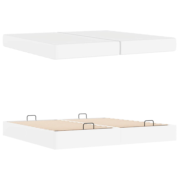 Cadru de pat cu saltea cu saltea 2 pcs Alb PVC - WALTI WALTI