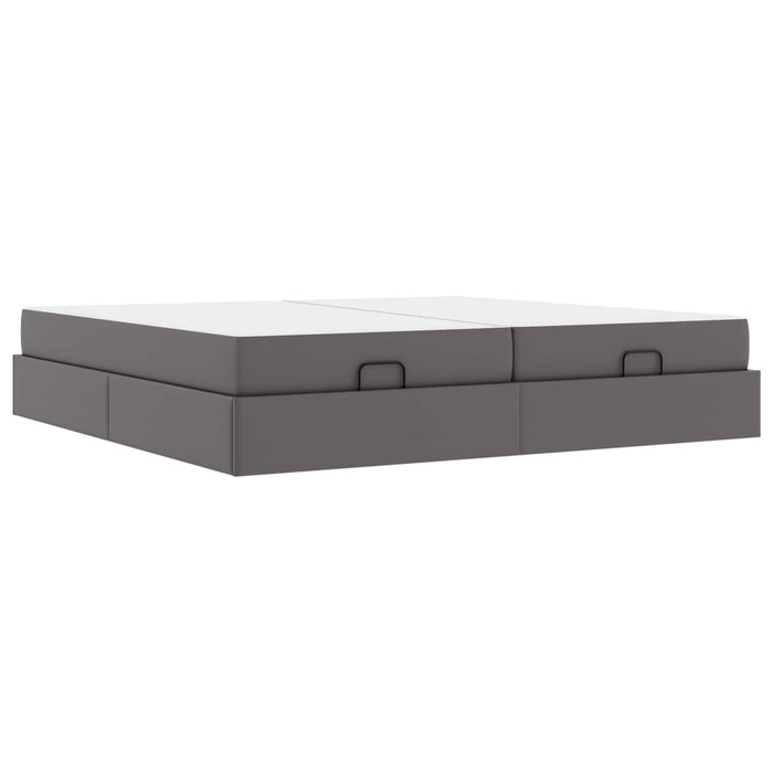 Cadru de pat cu saltea cu saltea 2 pcs Gri PVC - WALTI WALTI
