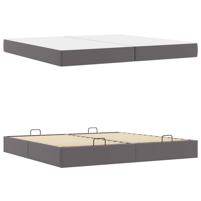 Cadru de pat cu saltea cu saltea 2 pcs Gri PVC - WALTI WALTI