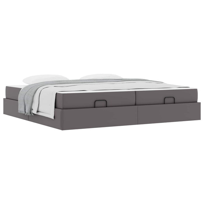 Cadru de pat cu saltea cu saltea 2 pcs Gri PVC - WALTI WALTI