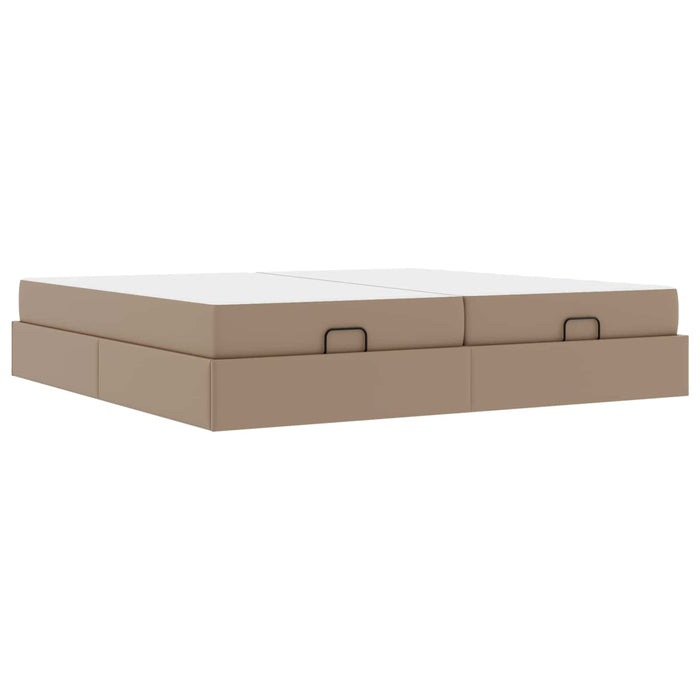 Cadru de pat cu saltea cu saltea 2 pcs Cafeniu PVC WALTI