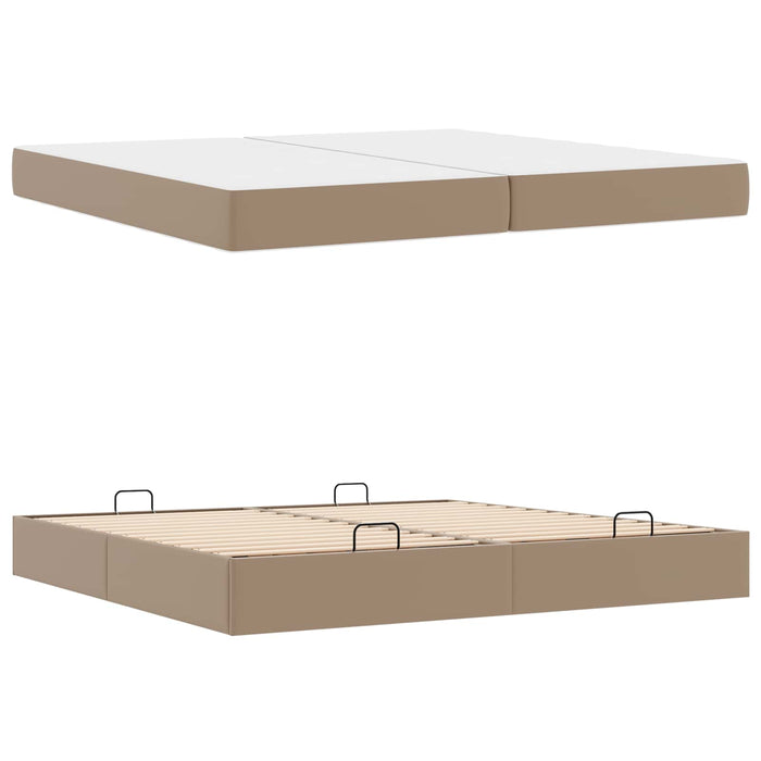 Cadru de pat cu saltea cu saltea 2 pcs Cafeniu PVC WALTI