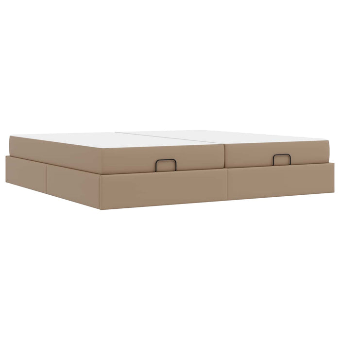 Cadru de pat cu saltea cu saltea 2 pcs Cafeniu PVC WALTI