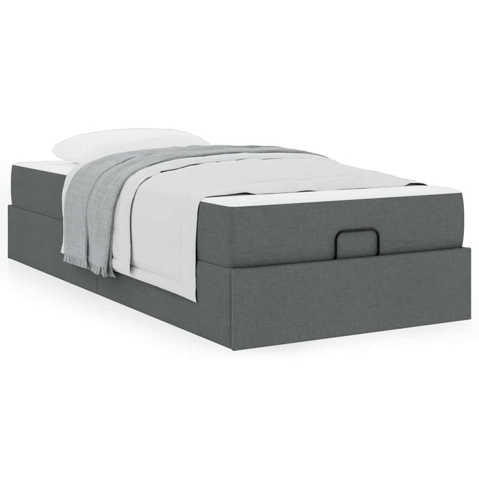 Cadru de pat cu saltea Gri închis 80 x 200 cm țesătură - WALTI WALTI