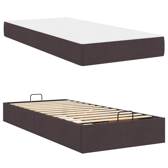 Cadru de pat cu saltea cu saltea 2 pcs Cafeniu țesătură - WALTI WALTI