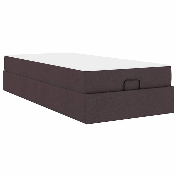 Cadru de pat cu saltea Maro închis 100 x 200 cm țesătură - WALTI WALTI