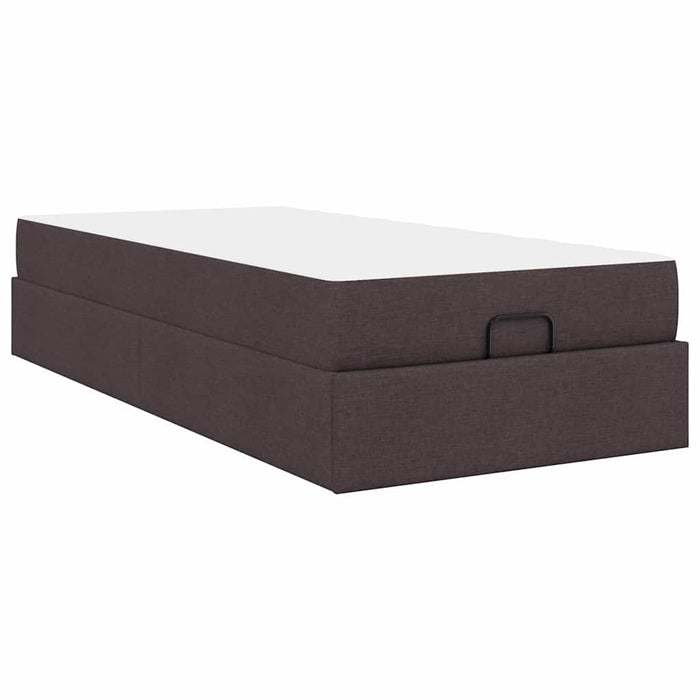 Cadru de pat cu saltea Maro închis 100 x 200 cm țesătură - WALTI WALTI