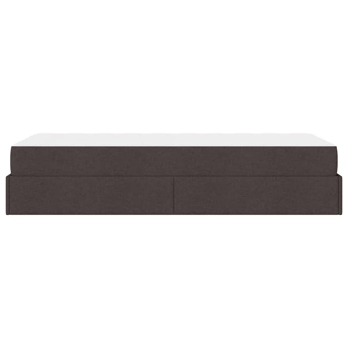 Cadru de pat cu saltea Maro închis 100 x 200 cm țesătură - WALTI WALTI