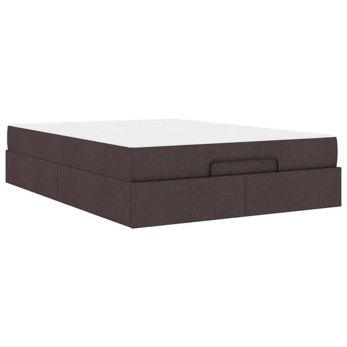 Cadru de pat cu saltea cu saltea 2 pcs Cafeniu țesătură - WALTI WALTI