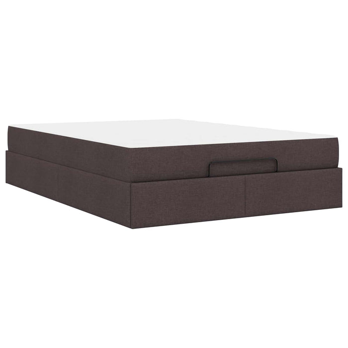Cadru de pat cu saltea cu saltea 2 pcs Cafeniu țesătură - WALTI WALTI