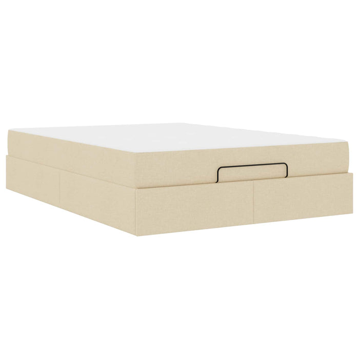 Cadru de pat cu saltea cu saltea 2 pcs Crem țesătură - WALTI WALTI