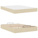 Cadru de pat cu saltea cu saltea 2 pcs Crem țesătură - WALTI WALTI