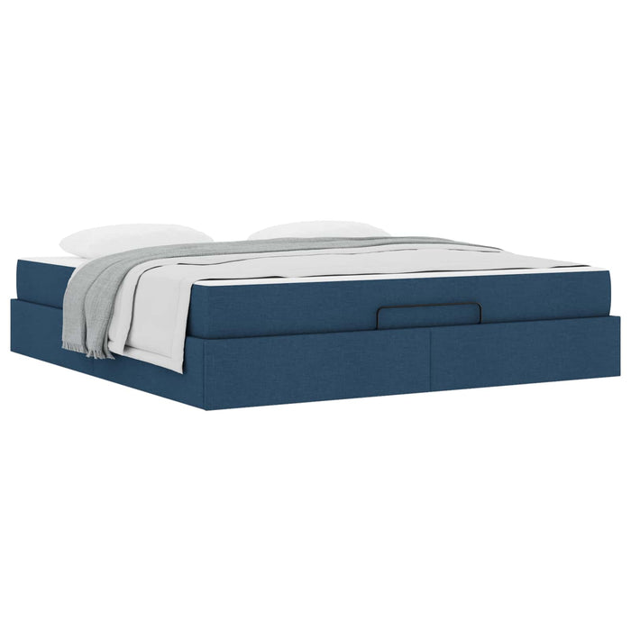 Cadru de pat cu saltea cu saltea 2 pcs albastru țesătură - WALTI WALTI