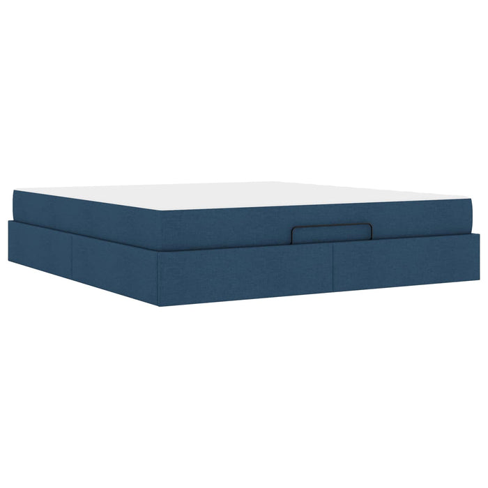 Cadru de pat cu saltea cu saltea 2 pcs albastru țesătură - WALTI WALTI