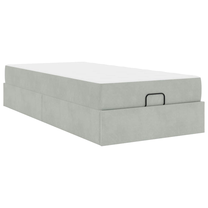 Cadru de pat cu saltea 2 pcs Gri deschis Catifea - WALTI WALTI