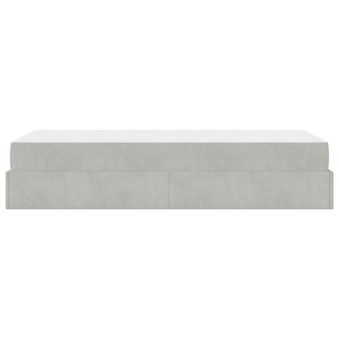 Cadru de pat cu saltea 2 pcs Gri deschis Catifea - WALTI WALTI