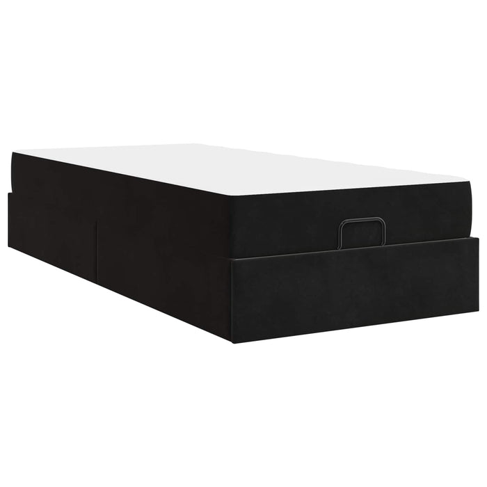 Cadru de pat cu saltea 2 pcs Negru Catifea - WALTI WALTI