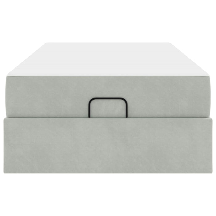Cadru de pat cu saltea 2 pcs Gri deschis Catifea - WALTI WALTI