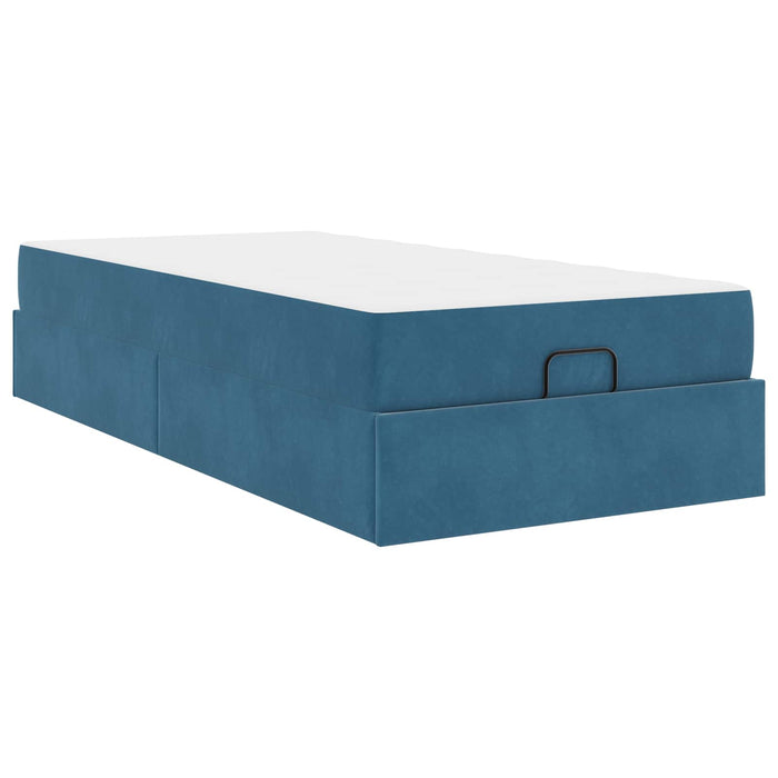 Cadru de pat cu saltea 2 pcs albastru Catifea - WALTI WALTI