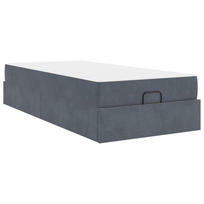 Cadru de pat cu saltea 2 pcs Gri Scurt Catifea - WALTI WALTI