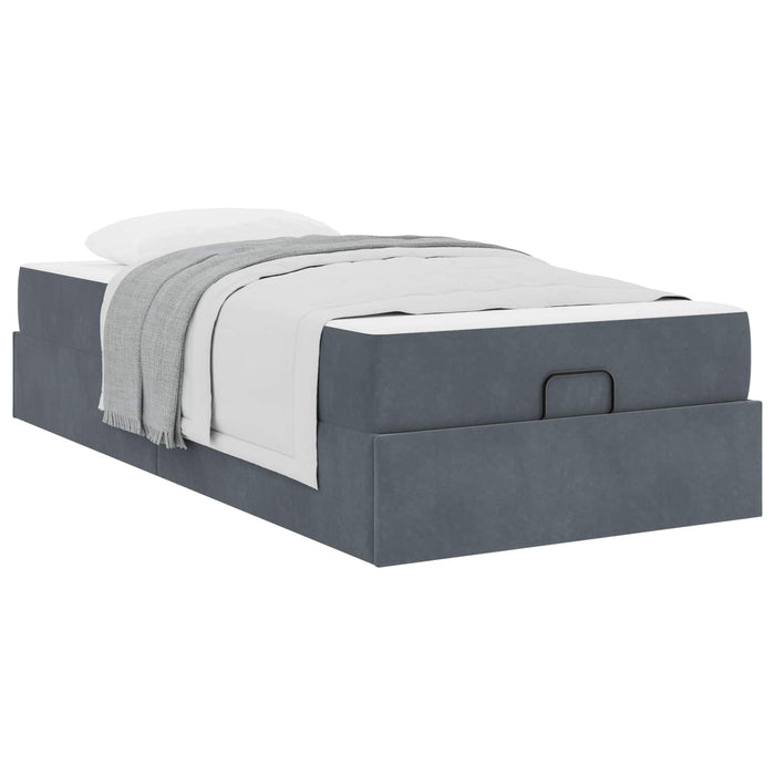 Cadru de pat cu saltea 2 pcs Gri Scurt Catifea - WALTI WALTI