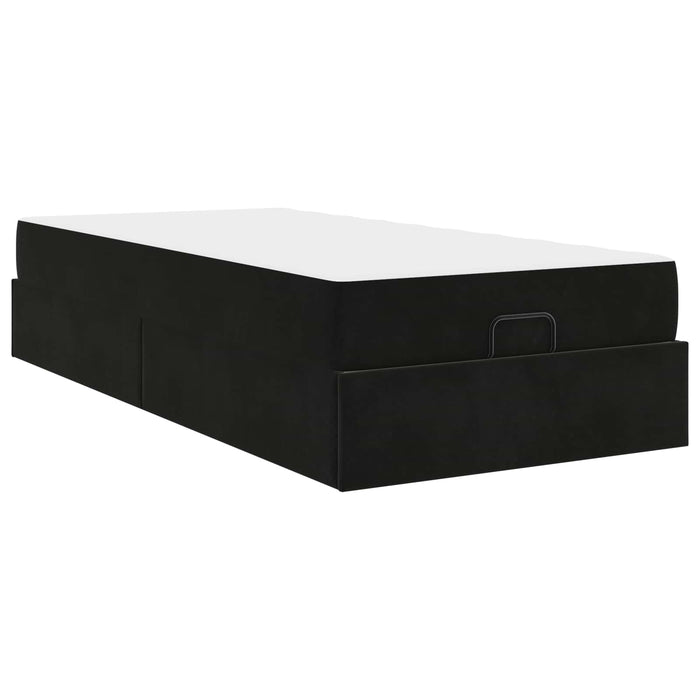 Cadru de pat cu saltea 2 pcs Negru Catifea - WALTI WALTI