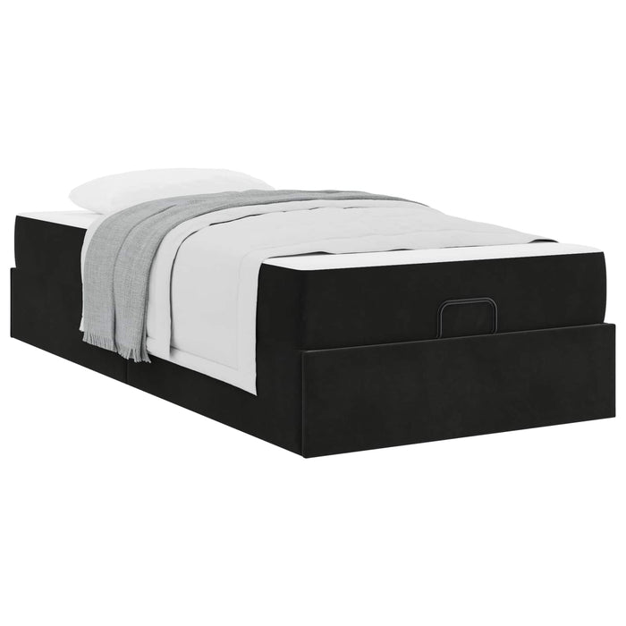 Cadru de pat cu saltea 2 pcs Negru Catifea - WALTI WALTI