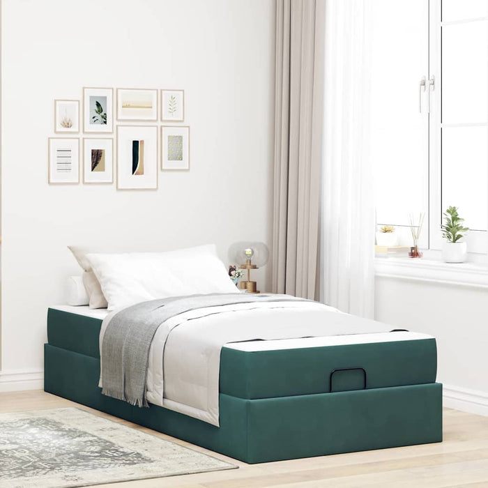 Cadru de pat cu saltea 2 pcs Verde Catifea - WALTI WALTI