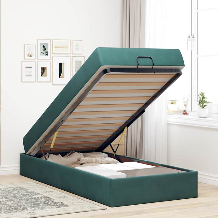 Cadru de pat cu saltea 2 pcs Verde Catifea - WALTI WALTI