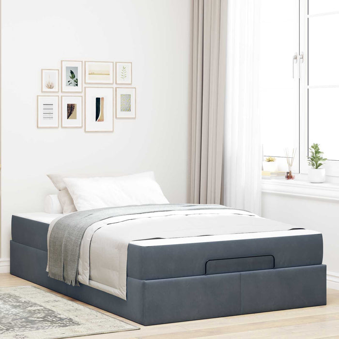 Cadru de pat cu saltea 2 pcs Gri Scurt Catifea - WALTI WALTI