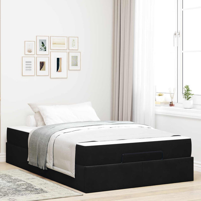 Cadru de pat cu saltea 2 pcs Negru Catifea - WALTI WALTI