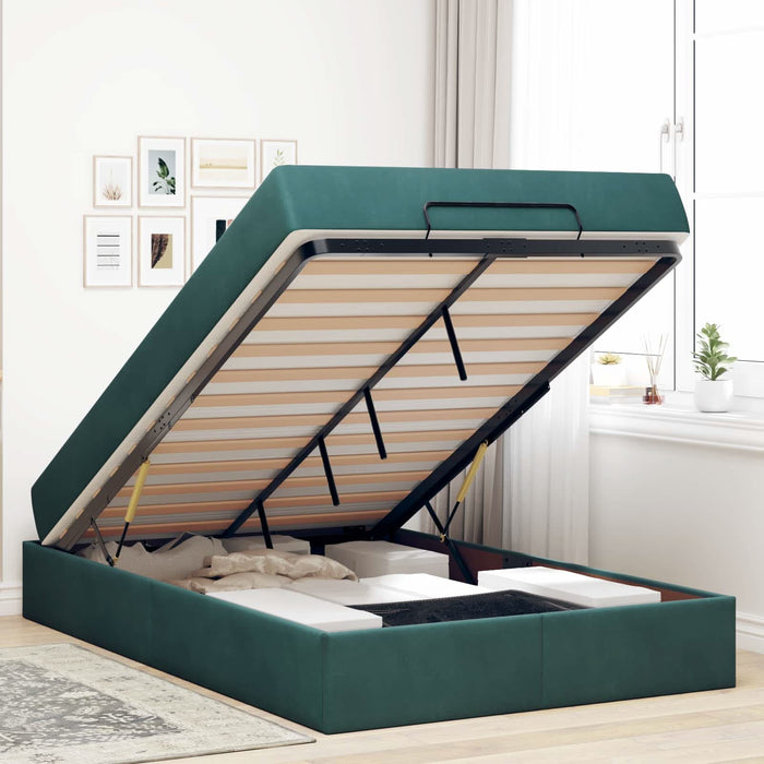 Cadru de pat cu saltea 2 pcs Verde Catifea - WALTI WALTI