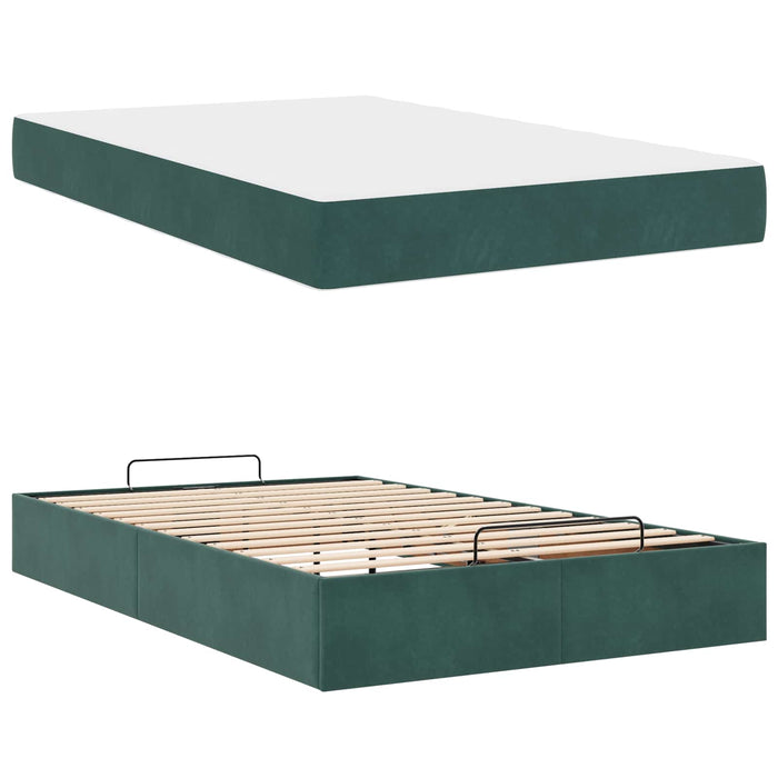 Cadru de pat cu saltea 2 pcs Verde Catifea - WALTI WALTI