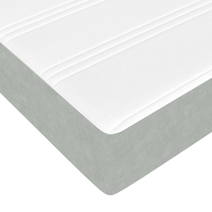 Cadru de pat cu saltea 2 pcs Gri deschis Catifea - WALTI WALTI