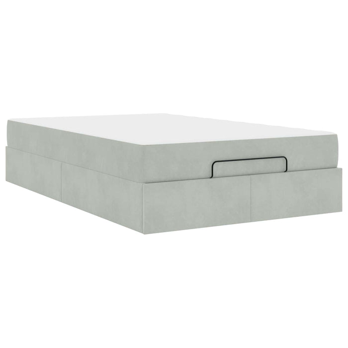 Cadru de pat cu saltea 2 pcs Gri deschis Catifea - WALTI WALTI
