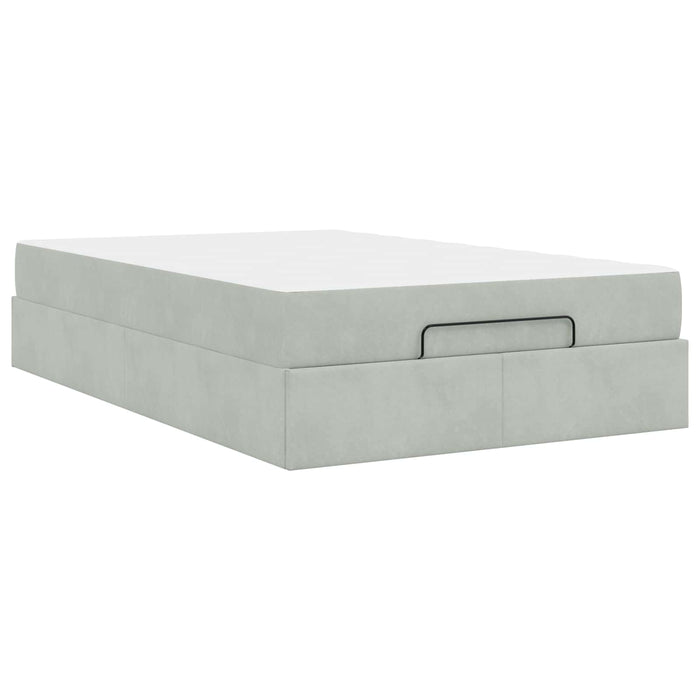 Cadru de pat cu saltea 2 pcs Gri deschis Catifea - WALTI WALTI