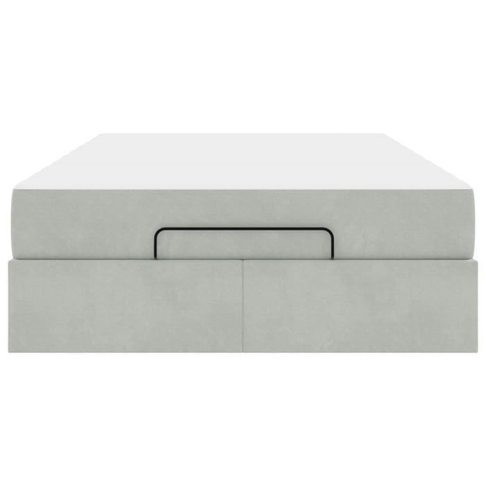 Cadru de pat cu saltea 2 pcs Gri deschis Catifea - WALTI WALTI