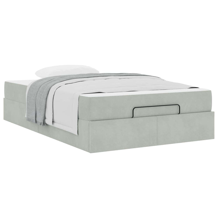 Cadru de pat cu saltea 2 pcs Gri deschis Catifea - WALTI WALTI