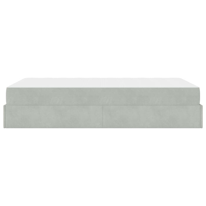 Cadru de pat cu saltea 2 pcs Gri deschis Catifea - WALTI WALTI