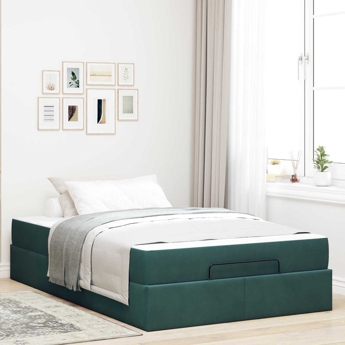 Cadru de pat cu saltea 2 pcs Verde Catifea - WALTI WALTI