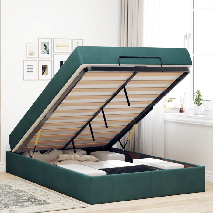 Cadru de pat cu saltea 2 pcs Verde Catifea - WALTI WALTI