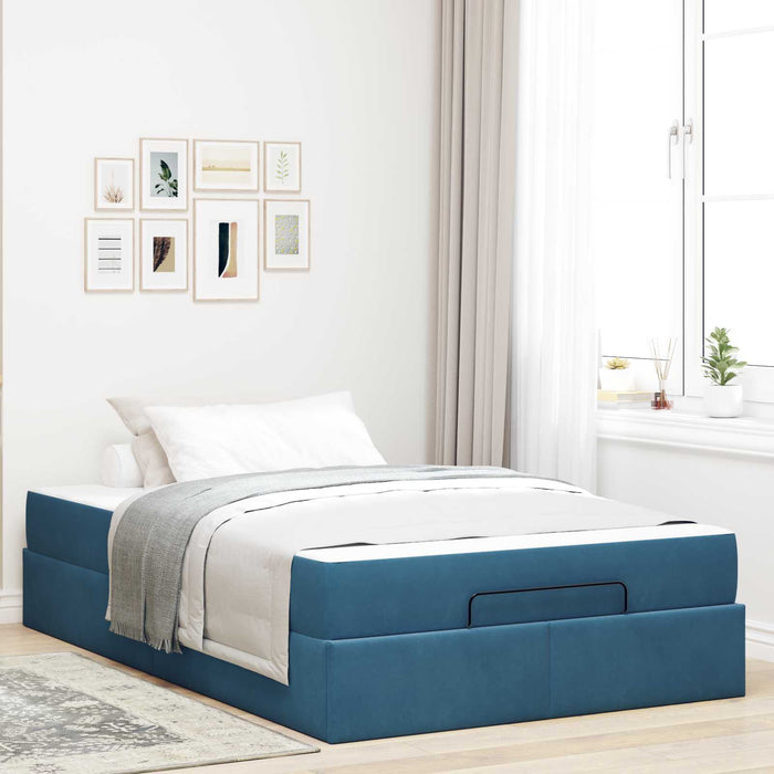 Cadru de pat cu saltea 2 pcs albastru Catifea - WALTI WALTI